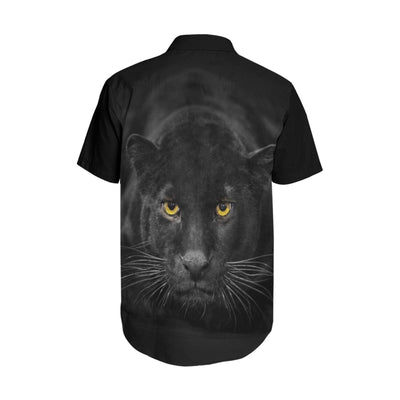 Black Panther Shirt Men's Short Sleeve Shirt with Lapel Collar (Model T54) - EnoughSaid