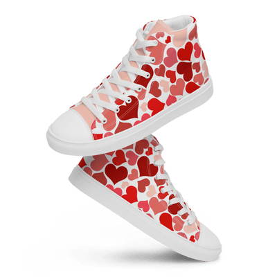 Hearts Women’s high top canvas shoes - EnoughSaid