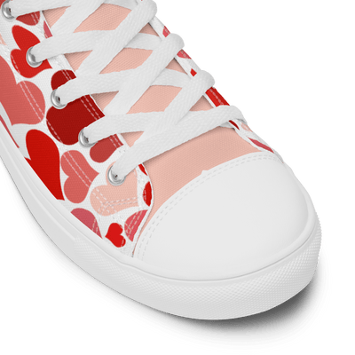 Hearts Women’s high top canvas shoes - EnoughSaid
